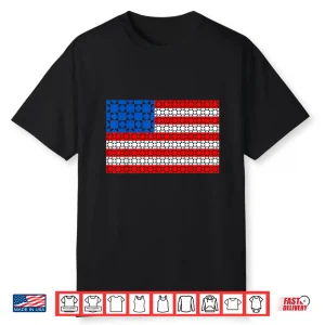 4Th Of July Quilting Usa Flag Patriotic American Women Girls Shirt