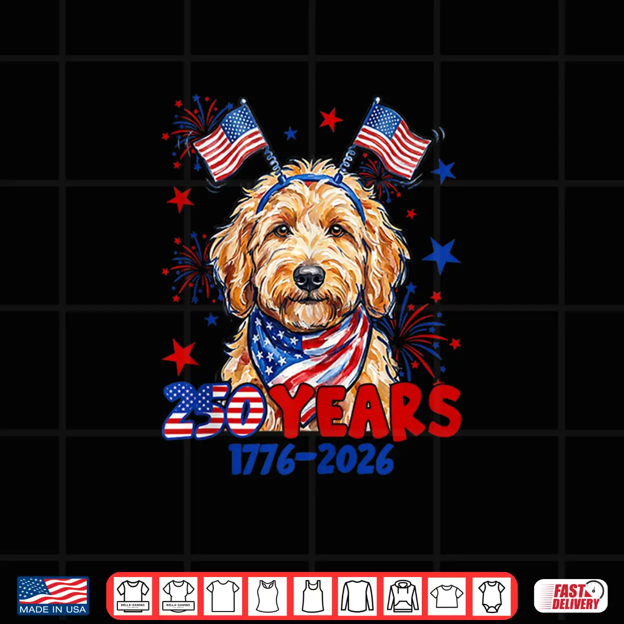 4Th Of July Goldendoodle Meme 250 Years 1776 2026 Dog Lovers Shirt 4Th Of July Goldendoodle Meme 250 Years 1776 2026 Dog Lovers Shirt