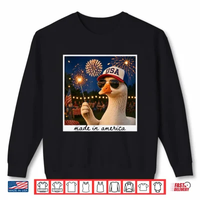 Sweatshirt Patriotic Goose USA Fireworks 4th of July 250 Years America Shirt