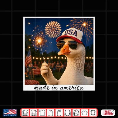 Design Patriotic Goose USA Fireworks 4th of July 250 Years America Shirt