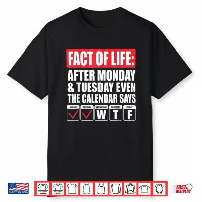 Funny Trending A Fact Of Life After Monday The Calendar Says Shirt