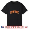 Vintage New York Men Ny Blue Orange Women Retro New York Tee Shirt