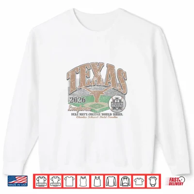 Sweatshirt Texas Longhorns College World Series 2026 CWS Baseball Shirt