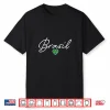 Brasil Souvenir Retro Brazil Flag Heart Cursive Womens Girls Shirt