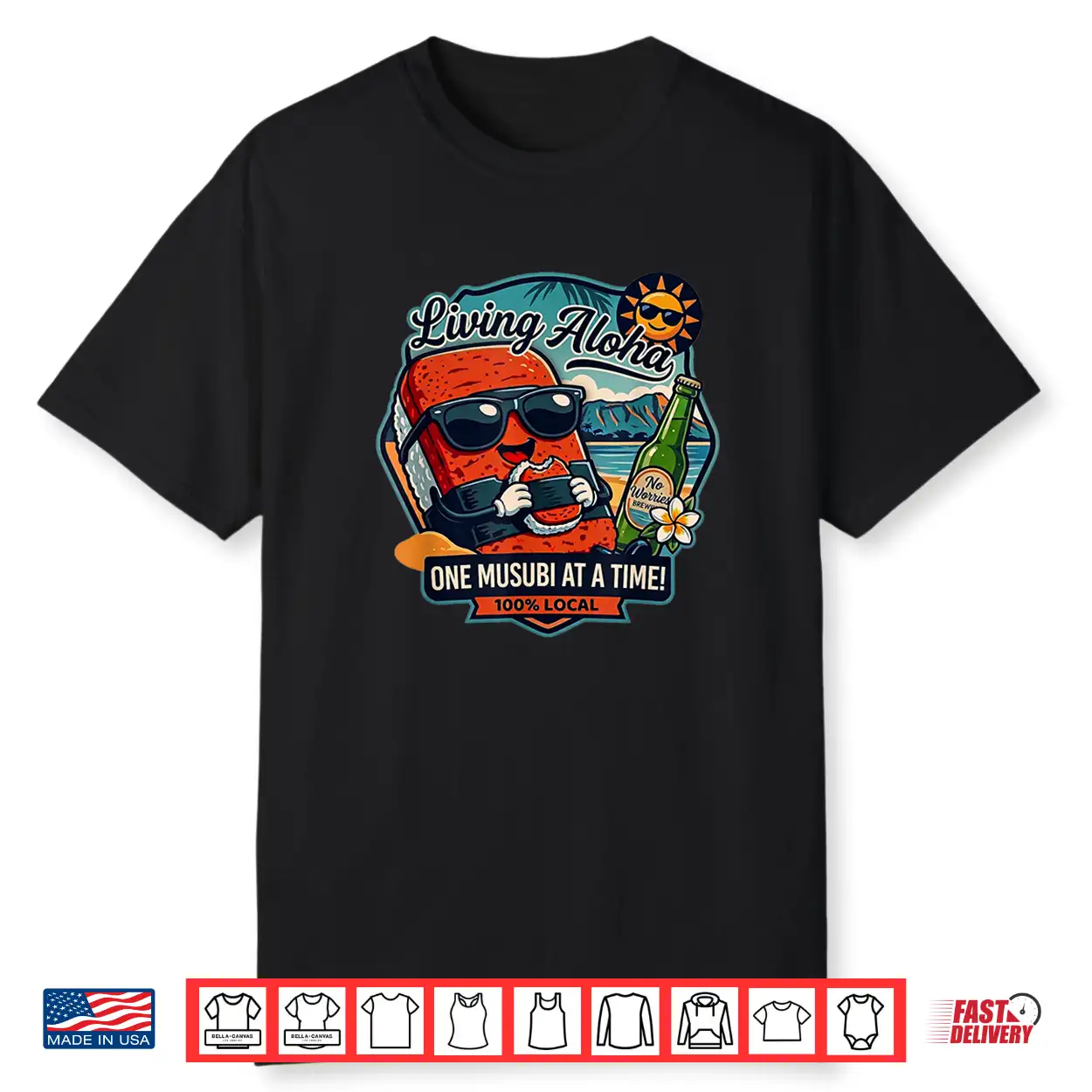 Living Aloha One Musubi At A Time Shirt Living Aloha One Musubi At A Time Shirt