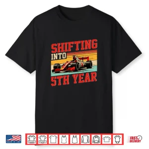 Shifting Into 5Th Year Boy 5Th Birthday Racing Car Theme Performance Shirt