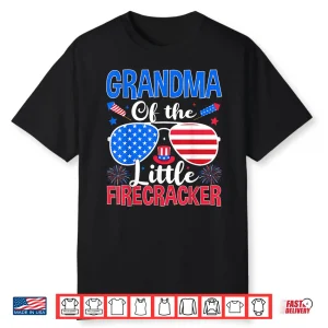 Grandma Of The Little Firecracker Funny Family 4Th Of July Shirt