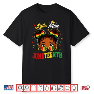Miss Juneteenth Shirts Girls African American Afro Girl Shirt