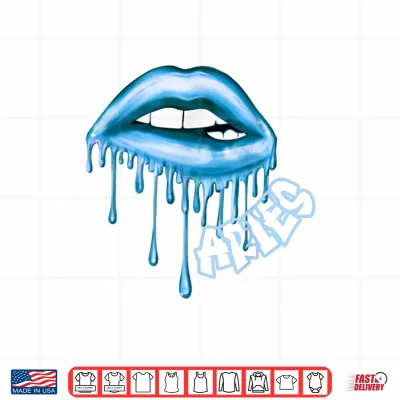 Design Aries Dripping Lips Light Blue Aesthetic Zodiac Graphic Shirt