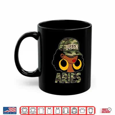 Aries Queen Black Woman Cap Hat Camo Afro Girl Zodiac Shirt 3 Mug Aries Queen Black Woman Cap Hat Camo Afro Girl Zodiac Shirt