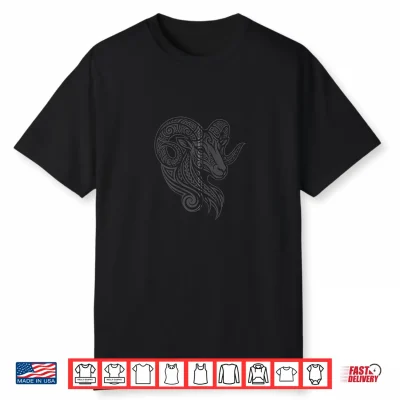 Aries Zodiac Sign Tribal Tattoo Art Ram Horoscope Shirt