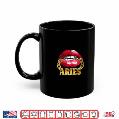 Mug Womens Aries Horoscope Juicy Lips Chain for African American Shirt