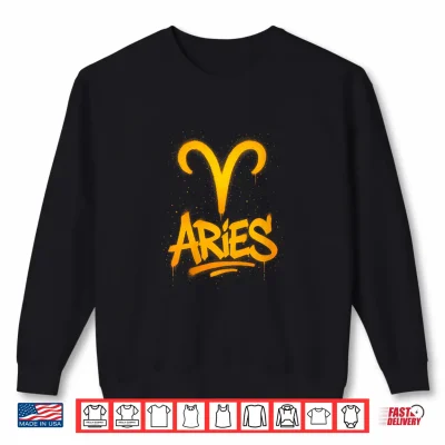 Sweatshirt Womens Aries Zodiac Graffiti Symbol Shirt