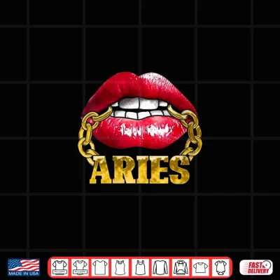 Design Womens Aries Horoscope Juicy Lips Chain for African American Shirt
