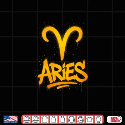 Design Womens Aries Zodiac Graffiti Symbol Shirt