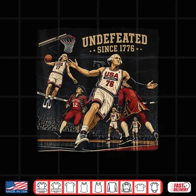 Design 4th of July Basketball Undefeated Since 1776 250 Years Shirt