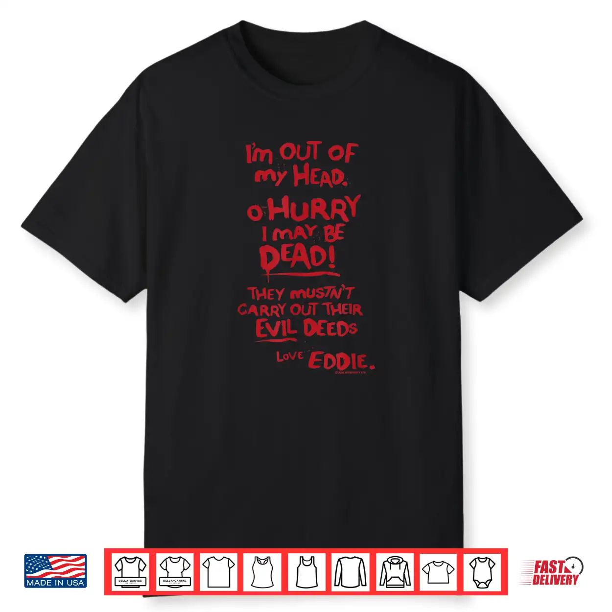 Rocky Horror Show Hot Patootie Eddie Red Lyrics Shirt Rocky Horror Show Hot Patootie Eddie Red Lyrics Shirt