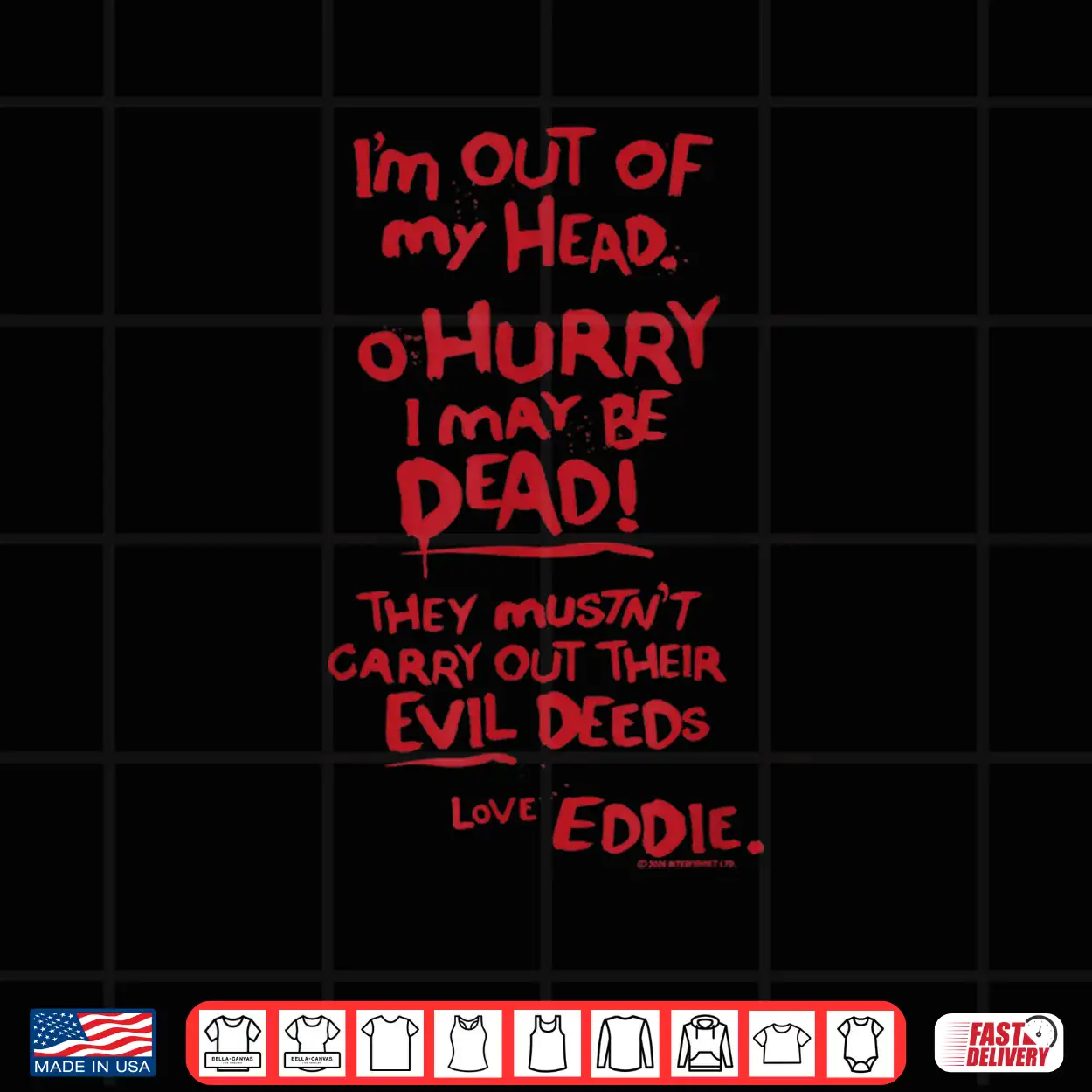 Rocky Horror Show Hot Patootie Eddie Red Lyrics Shirt Rocky Horror Show Hot Patootie Eddie Red Lyrics Shirt
