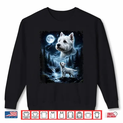 Sweatshirt West Highland White Terrier Howling At The Moon Halloween Shirt