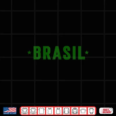 Design Brasil Brazilian Tee. Ladies Green Brasil on Yellow Shirt