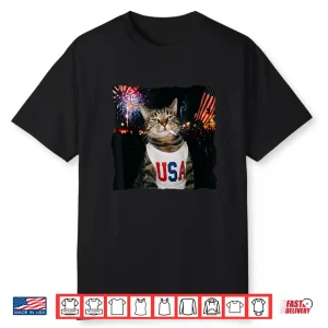 Patriotic Smoking Cat Shirt