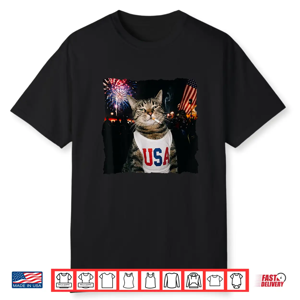 Patriotic Smoking Cat Shirt Patriotic Smoking Cat Shirt