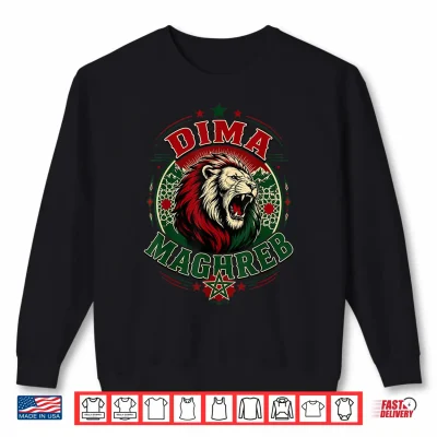 Sweatshirt Maghreb Morocco Lion Graphic Patriotic Moroccan Shirt