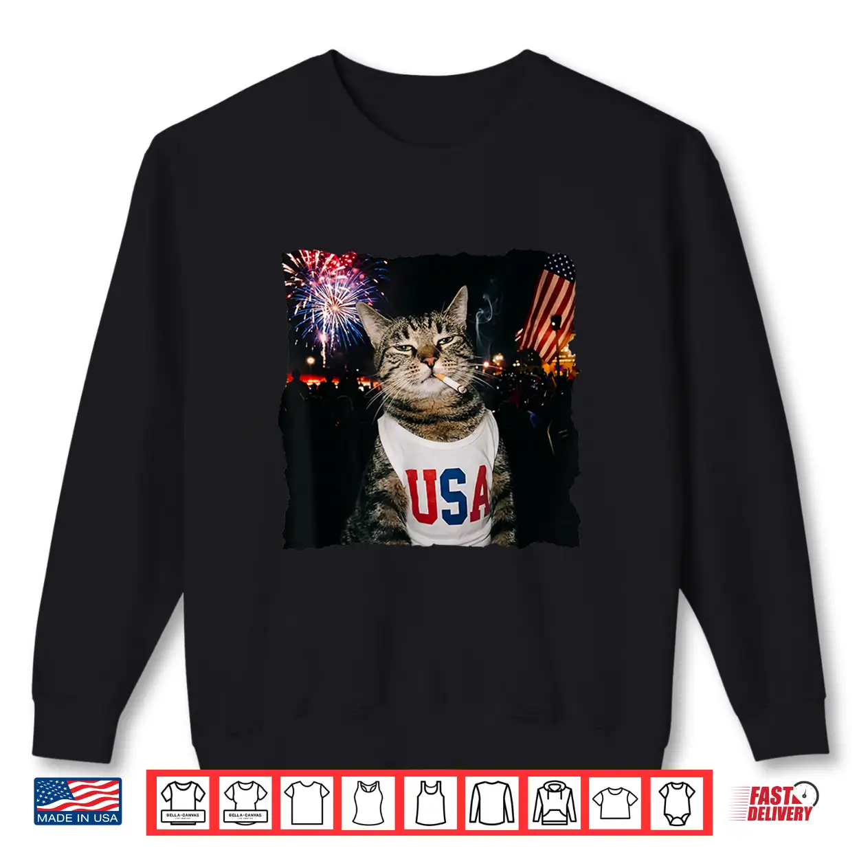Patriotic Smoking Cat Shirt Patriotic Smoking Cat Shirt