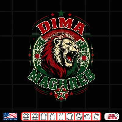 Design Maghreb Morocco Lion Graphic Patriotic Moroccan Shirt
