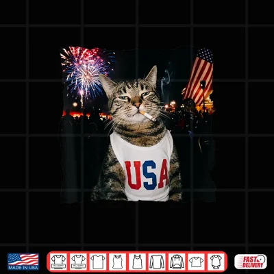 Patriotic Smoking Cat Shirt 4 Design Patriotic Smoking cat Shirt