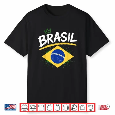 Brasil With Brazilian Flag Colors Brazil Shirt