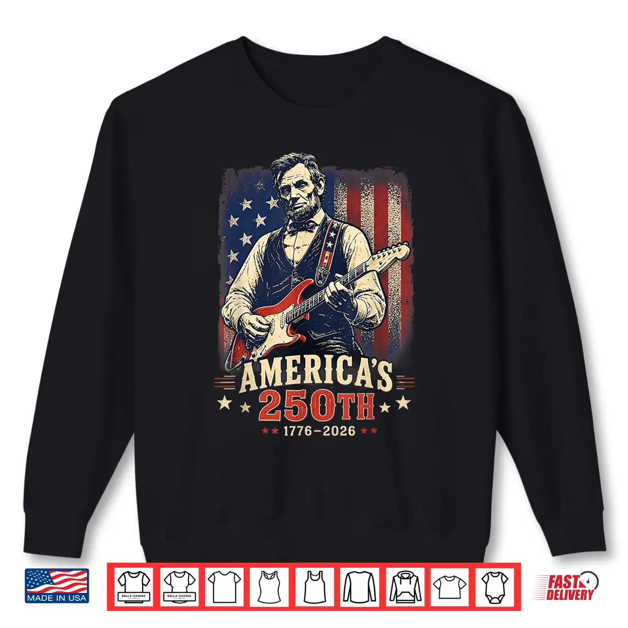 Abraham Lincoln Plays Electric Guitar American Flag Fourth Of July Shirt Abraham Lincoln Plays Electric Guitar American Flag Fourth Of July Shirt