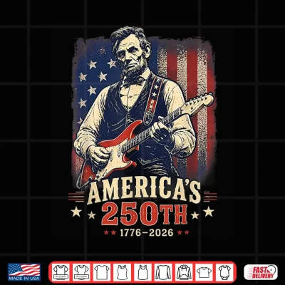 Abraham Lincoln Plays Electric Guitar American Flag Fourth Of July Shirt 4 Design Abraham Lincoln Plays Electric Guitar American Flag Fourth Of July Shirt