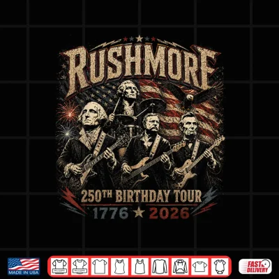 Design Funny Mount Rushmore Two Hundred Fiftieth Birthday Tour Rockstar Graphic Shirt