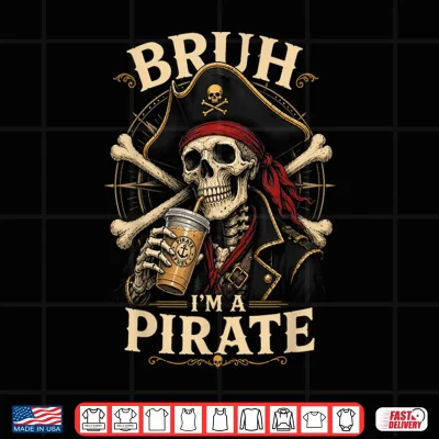 Design I Am A Pirate Lazy Pirate Skull Costume Halloween Shirt