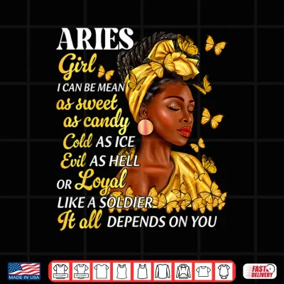 Design Aries Girl Black Woman Afro Queen Astrology Zodiac Shirt