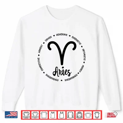 Sweatshirt Aries Horoscope Queen Zodiac Birthday Print For Girls Women Shirt
