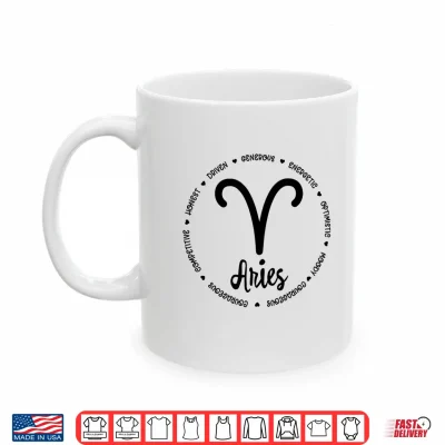 Mug Aries Horoscope Queen Zodiac Birthday Print For Girls Women Shirt