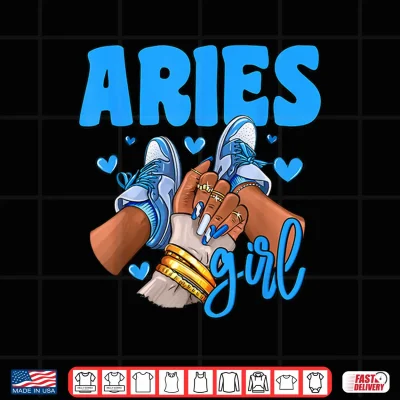 Design Aries Girl Sneakers Astrology Zodiac Sign Black Women Shirt
