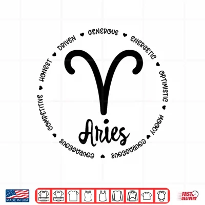 Design Aries Horoscope Queen Zodiac Birthday Print For Girls Women Shirt