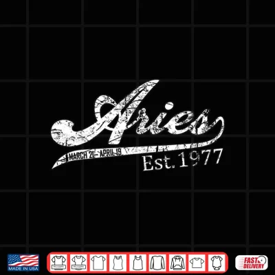 Design Aries Zodiac 1977 42nd Bday Shirt For Men Women