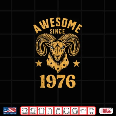 Aries Zodiac Star Sign Awesome Since 1976 Birthday Aries Shirt 4 Design Aries Zodiac Star Sign Awesome Since 1976 Birthday Aries Shirt