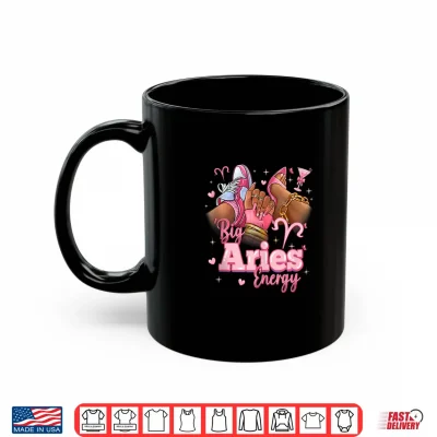 Mug Big Aries Energy Afro Black Women High Heels Sneakers Nails Shirt