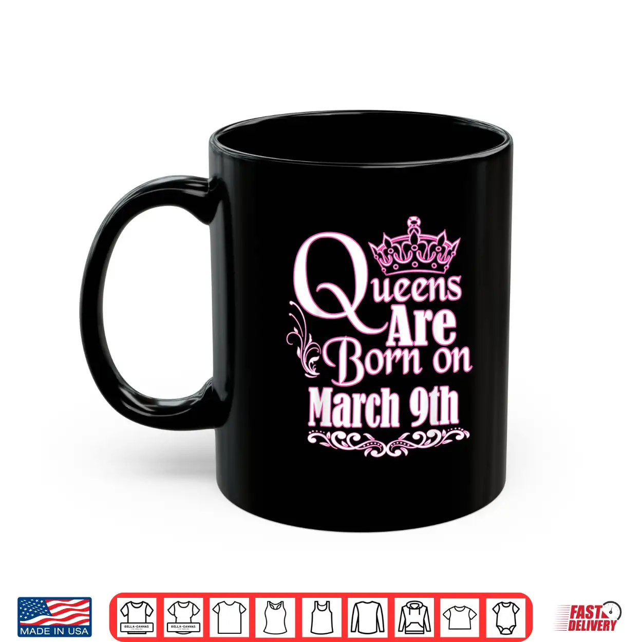 Queens Are Born On March 9Th Pisces Aries Womens Birthday Shirt Queens Are Born On March 9Th Pisces Aries Womens Birthday Shirt