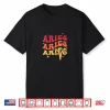 Womens Aries Retro Groovy Shirt