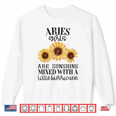 Sweatshirt Sunflower Sunshine Aries Funny Zodiac Sign Girls Graphic Shirt