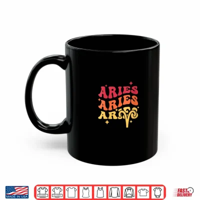 Mug Womens Aries Retro Groovy Shirt