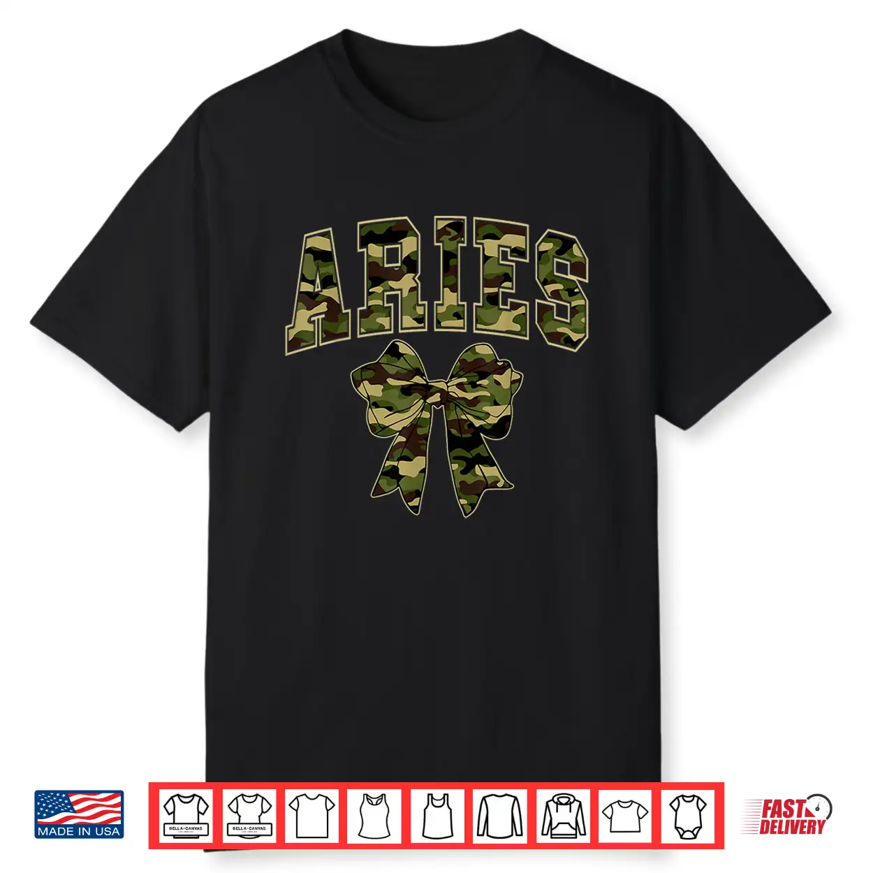 Aries Camo Camouflage Coquette Bow Birthday Zodiac Shirt Aries Camo Camouflage Coquette Bow Birthday Zodiac Shirt