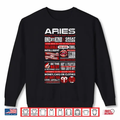 Aries Facts Funny Zodiac Sign Graphic Shirt 2 Sweatshirt Aries Facts Funny Zodiac Sign Graphic Shirt