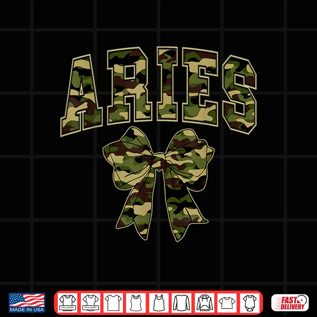 Aries Camo Camouflage Coquette Bow Birthday Zodiac Shirt Aries Camo Camouflage Coquette Bow Birthday Zodiac Shirt